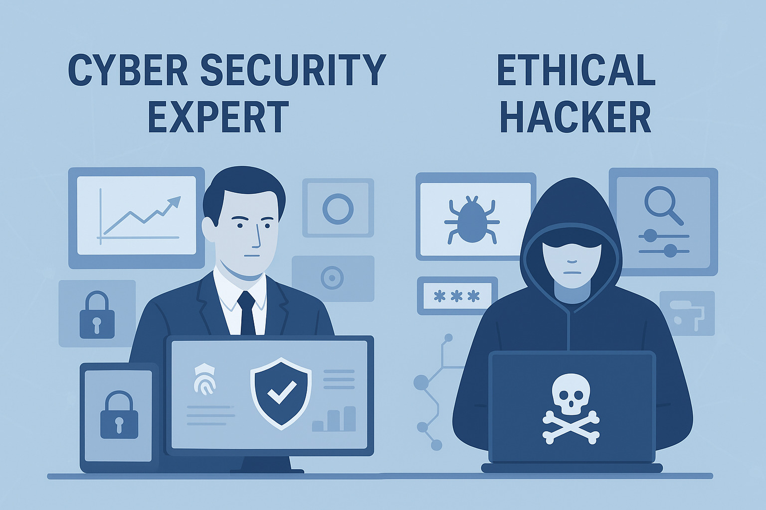 Featured image for article: Cyber Security Expert vs. Ethical Hacker: What’s the Difference?